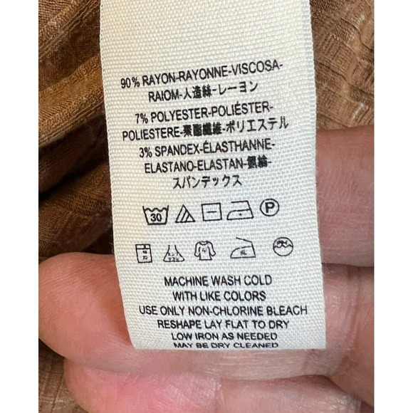 NWT We the Free East Coast Top Ribbed Spice Surplice V-Neck Waist Tie SZ XS - Picture 15 of 16